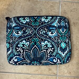Vera Bradley Vibrant Blue and Green Patterned Laptop Sleeve